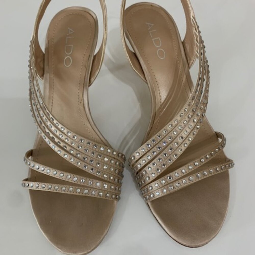 Aldo chic sandals metallic heels